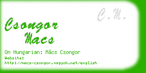 csongor macs business card